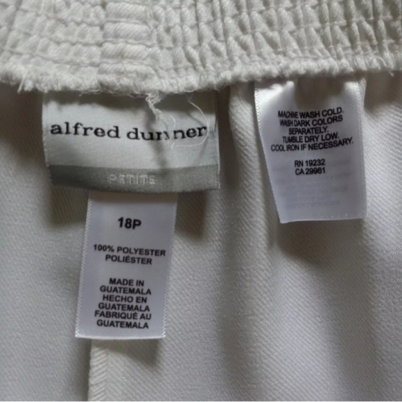 Alfred Dunner Petite Snow White Woven Casual Slacks Size 18P - Picture 6 of 6